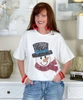 faux sequin snowman tee white