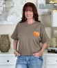 pocket faux sequin pumpkin tee