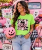 pink jack o lantern frame tee model image