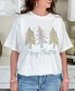 merry christmas trees tee white close up