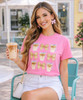 iced coffee and bows tee model image