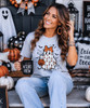 ghost with jack o lanterns tee model image