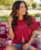 game day with bow tee model image cardinal