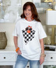 checkerboard ghost with sunglasses tee white