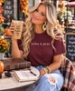 coffee and jesus tee maroon model image