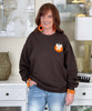 embroidered pumpkin with bow sweatshirt