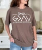god is greater comfort colors tee close up