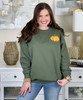 pocket orange gingham pumpkin sweatshirt