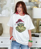 faux yarn face with santa hat tee