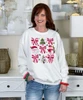 faux yarn christmas and bows sweatshirt