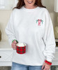 embroidered monogrammed christmas swag sweatshirt close up