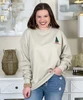 embroidered christmas tree with ribbon sweatshirt