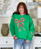 monogrammed peppermint bow with sleeve bow sweatshirt