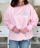 pocket light blue gingham fishtail monogram sweatshirt close up