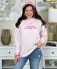 embroidered just a girl who loves jesus sweatshirt