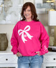 monogrammed white bow with bow on sleeve sweatshirt