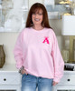 initial with bow sweatshirt light pink