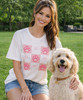 pink paw prints tee model