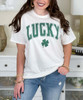 distressed lucky clover tee close up