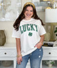 distressed lucky clover tee