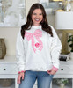 monogrammed gingham bow sweatshirt model