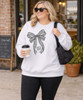 monogrammed black gingham bow sweatshirt