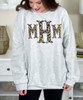 fishtail leopard monogram sweatshirt ash close up