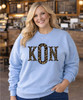 Fishtail leopard monogram light blue sweatshirt
