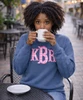fishtail hot pink gingham monogram sweatshirt