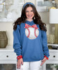 baseball with red gingham bow sweatshirt