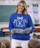 bow with fishtail monogram sweatshirt model royal