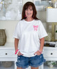 pocket monogrammed hot pink gingham bow tee