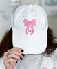 monogrammed pink gingham bow cap