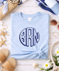 circle monogram graphic tee flat lay