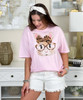 bunny with leopard bow tee