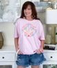 pastel plaid scallop monogram tee