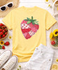 patchwork strawberry flat lay image