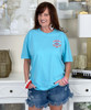 monogrammed strawberry crest comfort colors tee