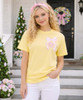 bunny bow with pink gingham bow comfort colors shirt model image