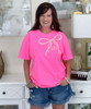 monogrammed pearl bow comfort colors tee