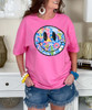 retro flower smile tee close up