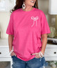 monogrammed pearl bow heathered tee close up