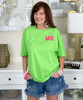 hot pink checkered monogram tee