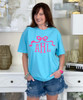 fishtail monogram with bow comfort colors tee
