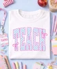 blue checker teach flat lay