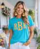 orange gingham fishtail monogram tee 1