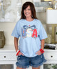 faux pearl usa with bow tee