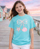 Monogrammed Comfort Colors Shell Bow For Girls Model