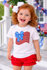 Girls Wavy Flag With Bow Graphic Shirt