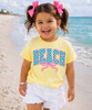 Checkerboard Beach Graphic Tee For Girls Banana